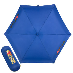 Зонт складной Moschino 8020-SuperminiF Heart Logo Blue M/8020-SUPERMINIF/Blue