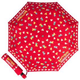 Зонт складной Moschino 7110-OCC Spray Hearts Red M/7110-OCC/Red