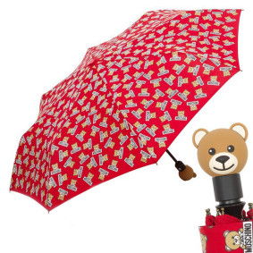 Зонт складной Moschino 8135-OCC Slogan Bear Red M/8135-OCC/Red