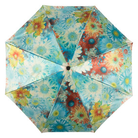 Зонт складной Pasotti Auto Gerbera Sky Lux 261S MINI UMBRELLA  RASO 35/4 B54 ORO/AMBRA