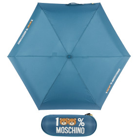 Зонт складной Moschino 8071-SuperminiR 100% Moschino Petrol Blue M/8071-superminiR/Petrol Blue