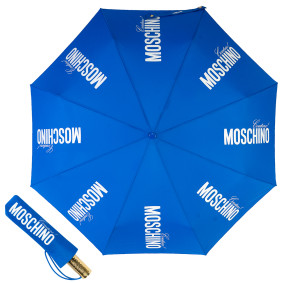 Зонт складной Moschino 8730-OCA Couture Gold Blue M/8730-OC/Blue