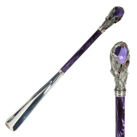 Ложка для обуви Pasotti Swarovski Fiore Viola Lux PFPEXX WS17V SHOEHORN FOGLIA VIOLA PERLATO VIOLA