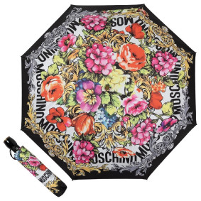 Зонт складной Moschino 8916-OCA Flowers Black М/8916-OCA/Black