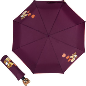 Зонт складной Moschino 8431-OCX Bear Balloons Burgundy M/ 8431-OCX/Burgundy