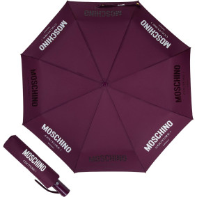 Зонт складной Moschino 8870-OCX Logo Couture Burgundy M/8870-OCX/Burgundy