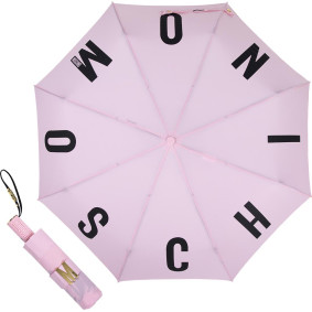 Зонт складной Moschino 8911-OCN M logo Pink M/8911-OCN/Pink