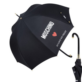 Зонт-трость Moschino 8956-63autoa In Love we trust Black M/8956-63autoa/Black